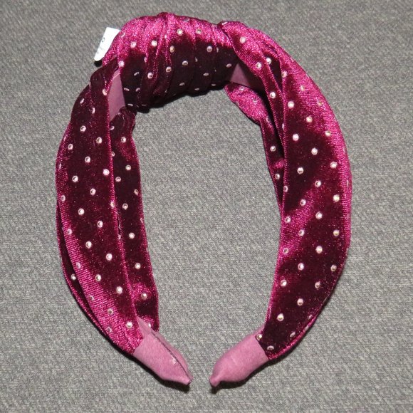 Torrid Wine Velvet Knot Studded Headband NEW - Picture 3 of 9